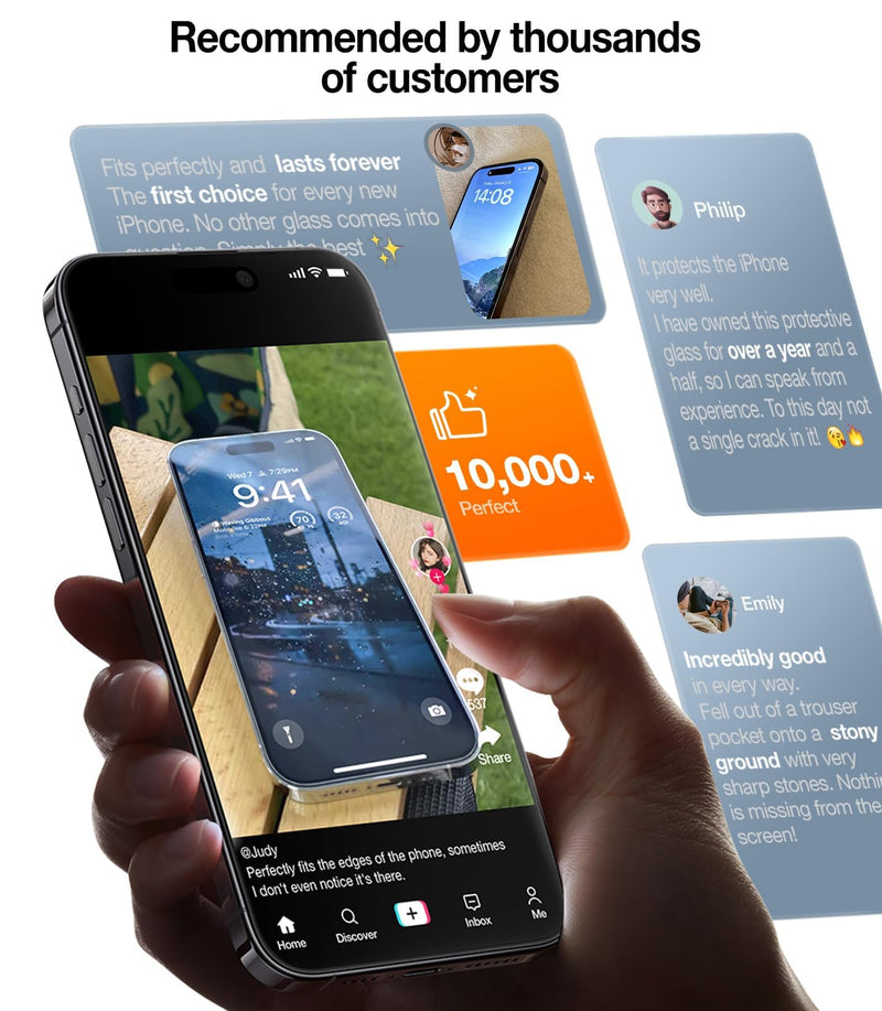 UltraGlass Unbreak Top 9H+ Glass for iPhone 16 Pro Screen Protector 6.3"
