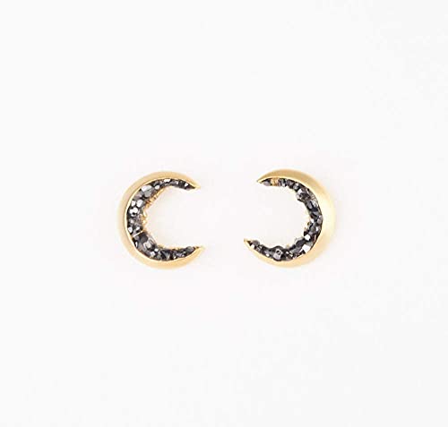 Gold-Plated Crescent Moon Stud Earrings (Small)