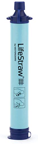 LifeStraw Personal Water Filter (1 Pack, Blue) for Hiking, Camping, Travel, and Emergency Preparedness