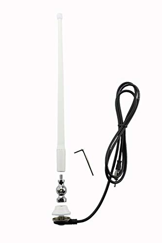 AntennaMastsRus White 15" AM/FM Rubber Ducky Antenna Kit (for ATV, Boat, Camper, etc.)