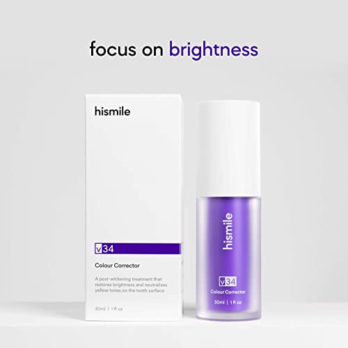 Hismile V34 Colour Corrector [Purple Toothpaste] - Teeth Whitening & Stain Removal.