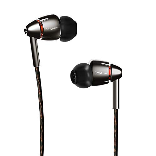 1MORE Quad Driver In-Ear Earphones, Hi-Res Audio and High Fidelity, Silver/Gray (Silver/Gray)
