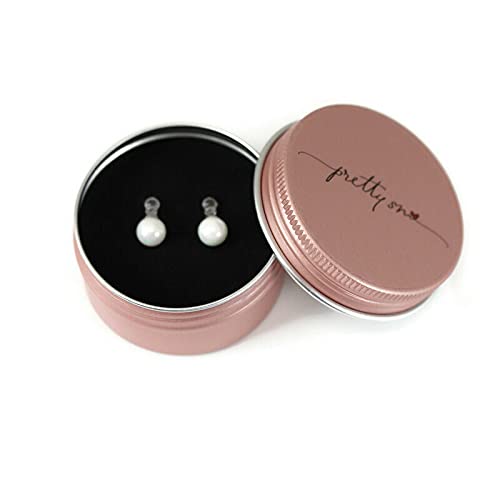 Round Simulated Shell Pearl Clip-On Earrings (White, 6mm) for Non-Pierced Ears