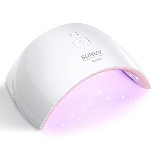 SUNUV UV LED Nail Lamp (SUN9C Pink) for Gel Polish Curing with 2 Timers and Sensor.