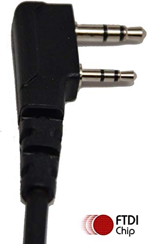 BTECH PC03 Genuine USB Programming Cable with FTDI Chip for BaoFeng, Kenwood, AnyTone Radios (PC03)