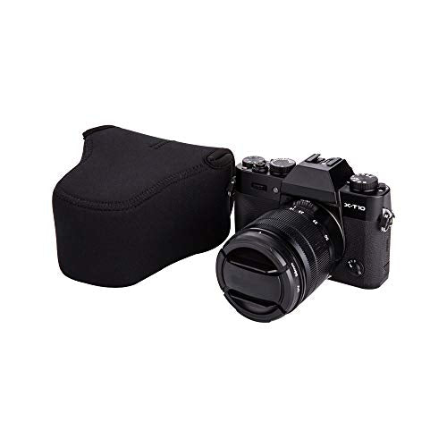 JJC Neoprene Camera Case Protective Pouch for Fujifilm X-T30, X-T20, X-T10, XF 18-55mm f2.8-4 Lens; Fuji XF 16mm f1.4 Lens; Canon EOS M50, M6 Mark II, M5, EF-M 15-45mm Lens, EF-M 18-55mm Lens & More.