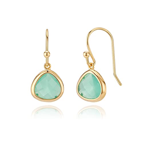Crystal Glass Drop Earrings (Aqua Blue + Mint Green)