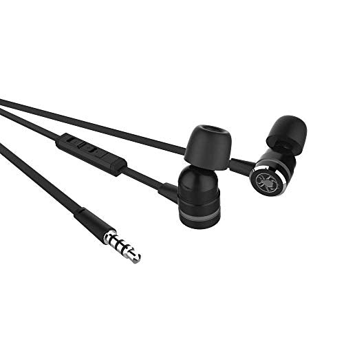 KEKU Wired Gaming Headset with Noise Reduction, Stereo Bass and Microphone (3.5mm, HiFi, Black) for Laptops and Mobile Phones, Includes Extension Cable and PC Adapter
