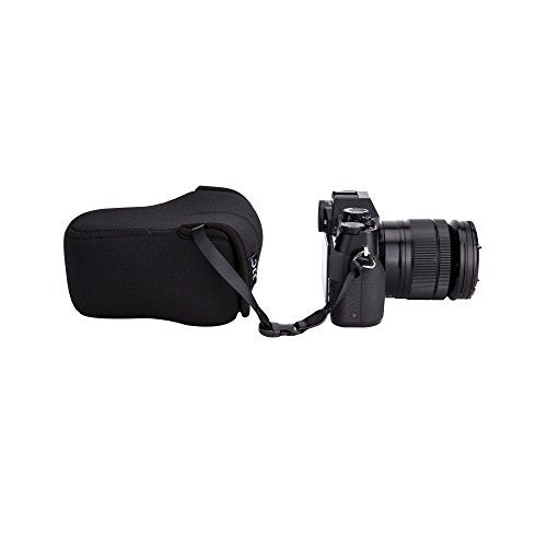 JJC Neoprene Camera Case Protective Pouch for Fujifilm X-T30, X-T20, X-T10, XF 18-55mm f2.8-4 Lens; Fuji XF 16mm f1.4 Lens; Canon EOS M50, M6 Mark II, M5, EF-M 15-45mm Lens, EF-M 18-55mm Lens & More.
