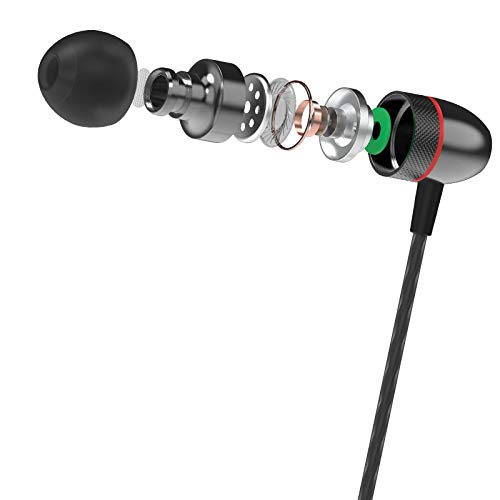 Betron ELR50 Earbuds in Ear Headphones with Carry Case, Noise Isolating, Enhanced Bass Sound and 3 x Ear Bud Tips (Black)