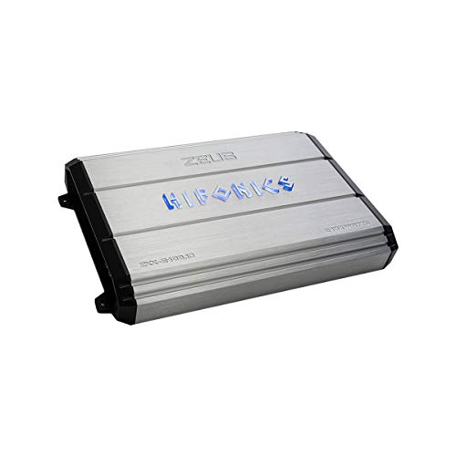 Hifonics Zeus 2400W Mono Car Amplifier (Silver) – Class D, Aluminum Heat Sink, Variable Crossover, Illuminated Logo, Bass Remote, 1 Ohm Stable