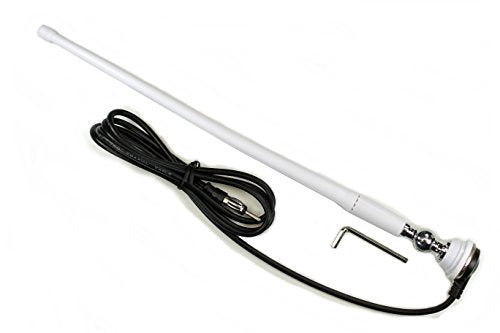 AntennaMastsRus White 15" AM/FM Rubber Ducky Antenna Kit (for ATV, Boat, Camper, etc.)