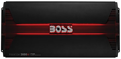 BOSS Audio Systems PT3000 Phantom Series 2-Channel Car Amplifier - 3000W, Full Range, Class A/B, 2-4 Ohm Stable, MOSFET Power Supply, Bridgeable