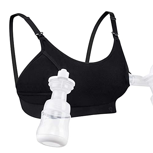 Momcozy Hands-Free Pumping Bra (Black, Medium) for Lansinoh, Philips Avent, Spectra, and Evenflo Breast Pumps