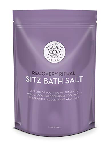 Pure Body Naturals Sitz Bath Salt - 10 Oz (Postpartum & Hemorrhoid Treatment) with Epsom, Dead Sea Salt & Essential Oil