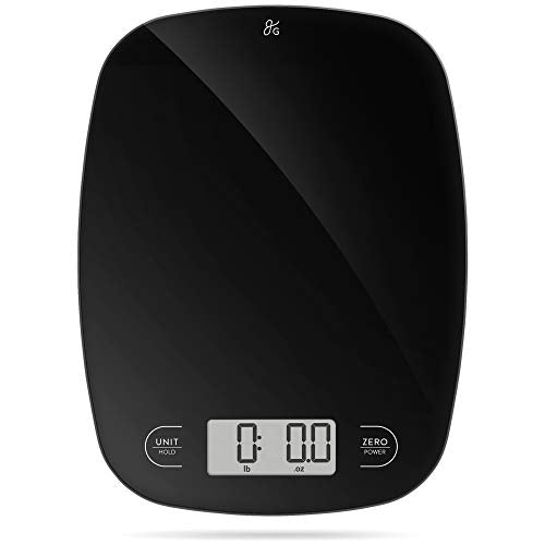 Digital Kitchen Scale with Weight in Grams and Ounces (Black Glass)