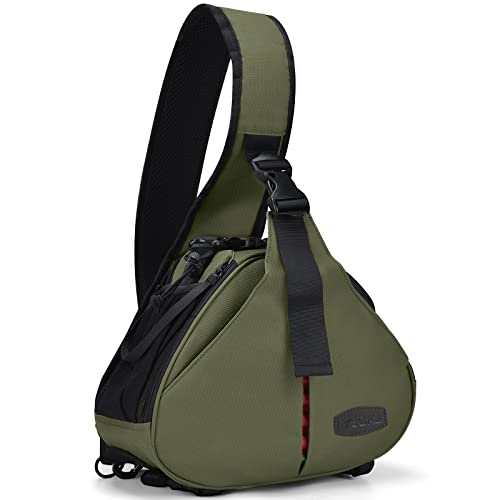 CADeN Waterproof Camera Bag with Rain Cover & Tripod Holder, Compatible with Canon, Nikon, Sony & Pentax DSLR/SLR and Accessories, Green
