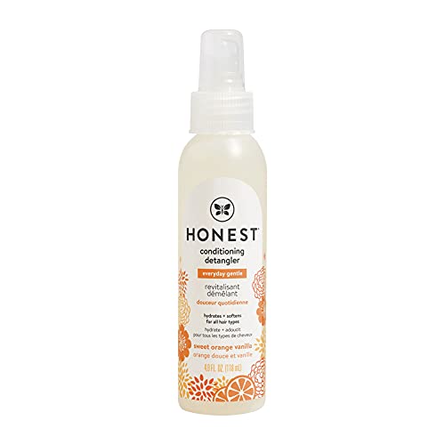 The Honest Company Sweet Orange Vanilla Conditioning Detangler Leave-In Conditioner & Fortifying Spray [4 fl oz], Vegan, Plant-Based, Paraben & Synthetic Fragrance Free