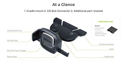 iOttie Easy One Touch 4 Car Mount Phone Holder for iPhone, Samsung, Motorola, Huawei, Nokia, LG Smartphones (CD Slot)