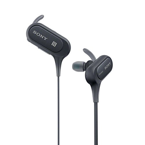 Sony Extra Bass Wireless Sports Earbuds with Mic (model: MDRXB50BS/B), IPX4 Splashproof, Up to 8.5 Hour Battery, Black.