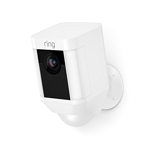Wireless HD Security Camera with Built-In Two-Way Talk and Siren Alarm (Ring Spotlight Cam Battery - White - Works with Alexa)