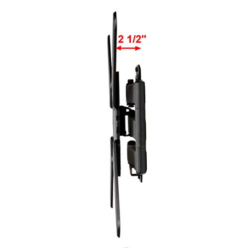 VideoSecu ML531BE2 TV Wall Mount Kit with Free Magnetic Stud Finder and HDMI Cable (Include) for Most 26-55" and New LED TVs up to 60" VESA 400x400 Full Motion with 20" Articulating Arm.