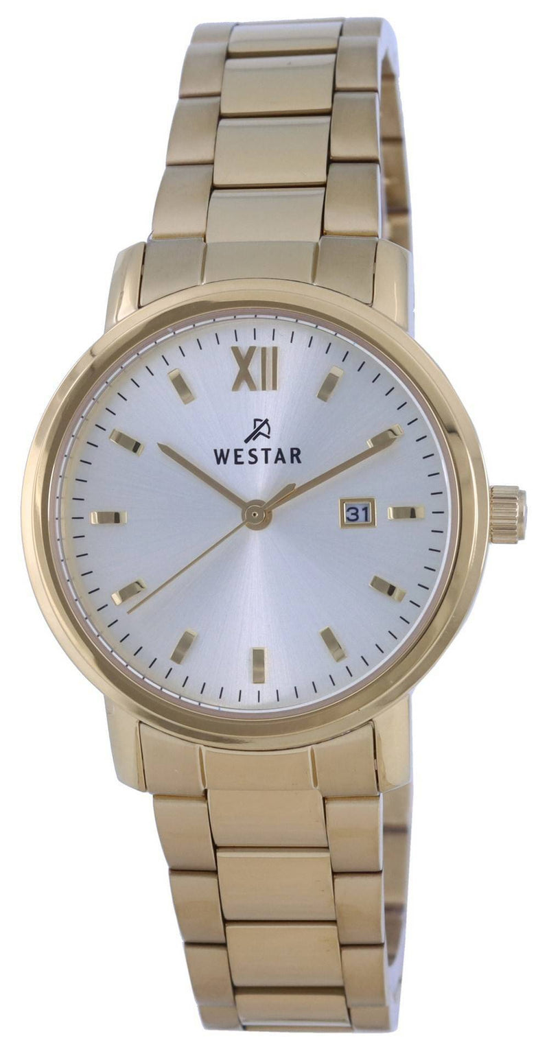 Westar Silver Dial Gold Tone Stainless Steel Quartz 40245 GPN 102 Women's Watch