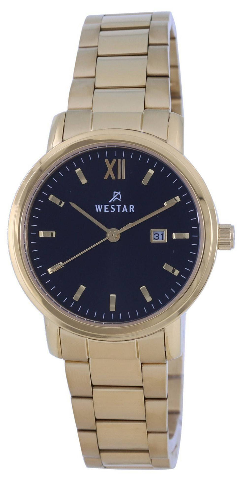 Westar Black Dial Gold Tone Stainless Steel Quartz 40245 GPN 103 Women's Watch