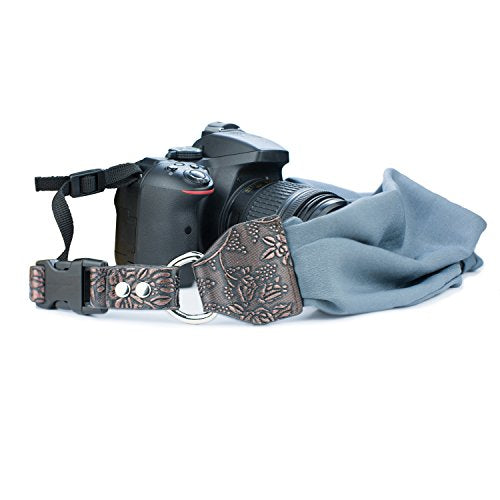 Sugelary Vintage Fabric Satin Camera Shoulder Neck Strap (Grey) for Nikon, Canon, Sony, and Pentax DSLR Cameras