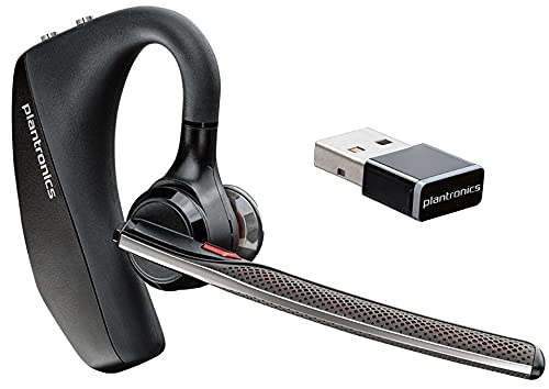 Plantronics Voyager 5200 UC Bluetooth Monaural Single-Ear Headset – USB-A Compatible for PC & Mac – Zoom, Teams & Noise Canceling (Poly)