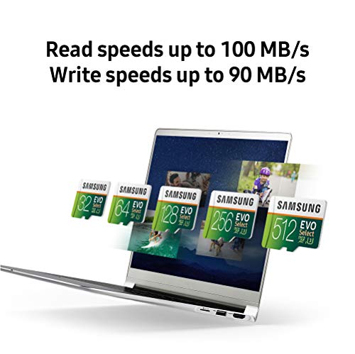 Samsung 64GB EVO Select MicroSDXC Memory Card (MB-ME64GA/AM) with Adapter, 100MB/s U3