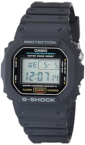 Casio G-Shock DW5600E-1V Men's Quartz Watch with Black Resin Strap, 20