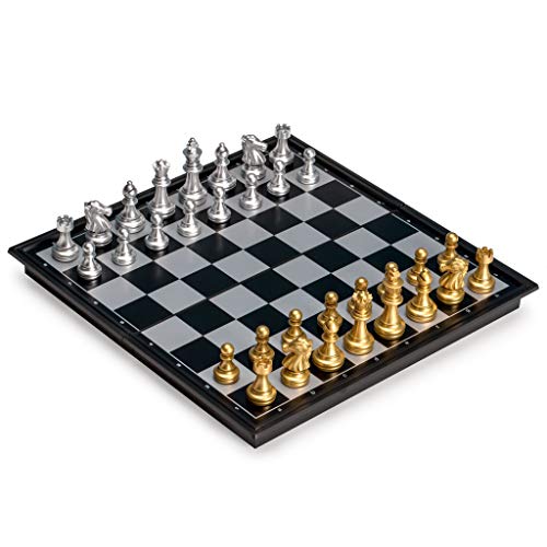 Yellow Mountain Imports Travel Magnetic Chess Set (9.7 Inches) – Folding, Portable and Educational Board Game.