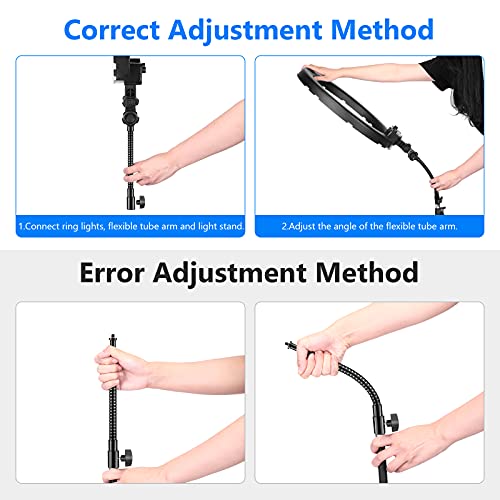 Neewer 10"/25cm Flexible Metal Tube Arm with 1/4" Screw for LED Video Lights, Ring Flash Light and Accessories