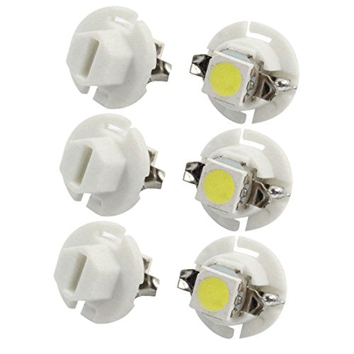 uxcell White 5050 SMD 1-LED Indicator Light Bulb, B8.4D, 6 Pcs (Internal)