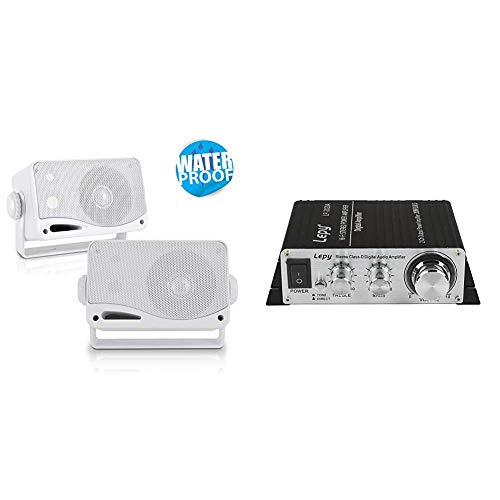 Pyle PLMR24 3-Way Outdoor Weatherproof Speaker Set (White)
