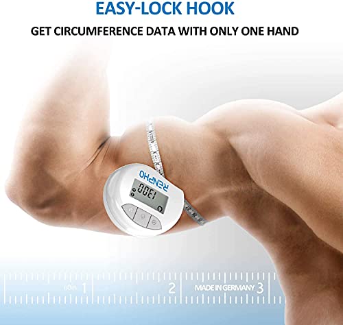RENPHO Bluetooth Smart Measure Tape for Weight Loss, Muscle Gain, Fitness Bodybuilding (Retractable + Inches & cm)