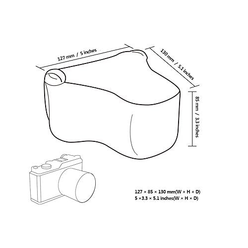 JJC Neoprene Camera Case Protective Pouch for Fujifilm X-T30, X-T20, X-T10, XF 18-55mm f2.8-4 Lens; Fuji XF 16mm f1.4 Lens; Canon EOS M50, M6 Mark II, M5, EF-M 15-45mm Lens, EF-M 18-55mm Lens & More.