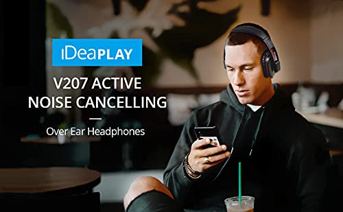 iDeaPLAY Bluetooth Active Noise Cancelling Headphones (Black)