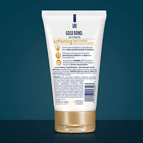 Gold Bond Ultimate Softening Foot Cream With Shea Butter (4 oz.), For Smooth & Soft Feet.