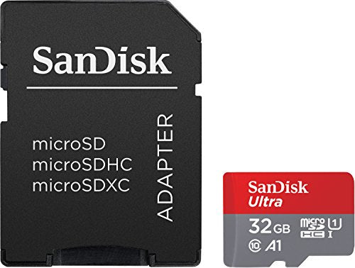 SanDisk 32GB Ultra UHS-I microSDHC Memory Card with Adapter (C10, U1, A1) - 98MB/s, Full HD - SDSQUAR-032G-GN6MA