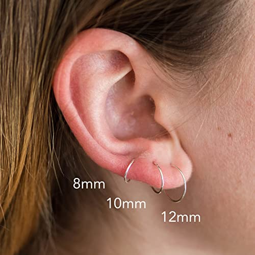 14k Rose Gold Fill Hoops, Handmade Hypoallergenic Earrings (Choose Size & Gauge). Leave in Sleeper Huggie Hoop Earrings for Sensitive Ears.
