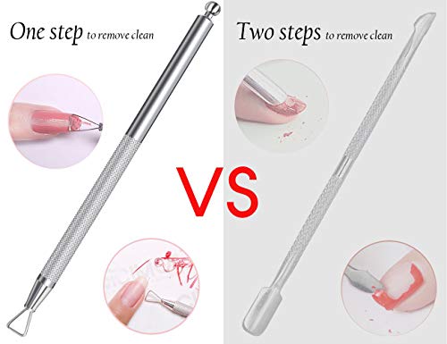 PrettyDiva Stainless Steel Triangle Cuticle Pusher (Remove Gel Polish, Cuticle Remover) Manicure Tool for Nails
