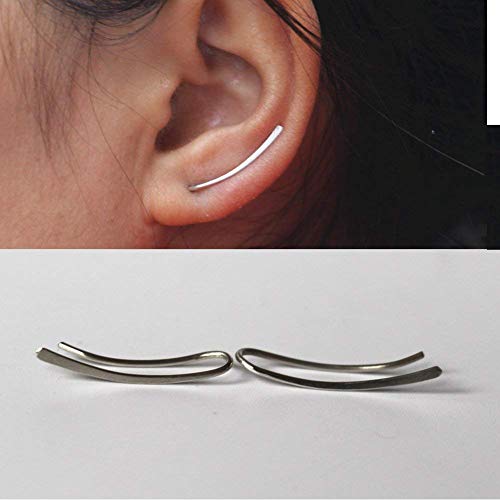Sterling Silver Ear Climber Earrings (Medium Size)