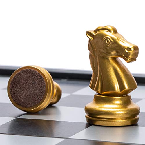 Yellow Mountain Imports Travel Magnetic Chess Set (9.7 Inches) – Folding, Portable and Educational Board Game.