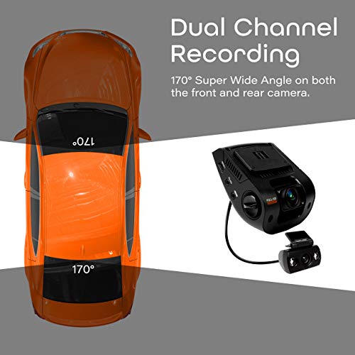 Rexing V1P 4K 2.4" LCD 2160p/1080p Wi-Fi Dual Channel Dash Cam (2021), 170° Wide Angle, G-Sensor, WDR, Loop Recording, Mobile App, Supercapacitor