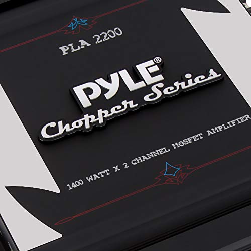 Pyle PLA2200 2-Channel Car Audio Amplifier (1400 Watts, Bridgeable, MOSFET, Crossover, Bass Boost) - Black