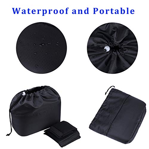 JAKAGO Shockproof Camera Insert Bag for Canon Nikon Sony SLR/DSLR/Mirrorless Cameras, Accessories, and Lens Flash Light - Adjustable Dividers, Water Resistant Inner Case (Black)
