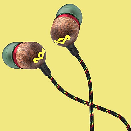 House of Marley Smile Jamaica Wired Noise-Isolating Headphones with Microphone and Rasta Design