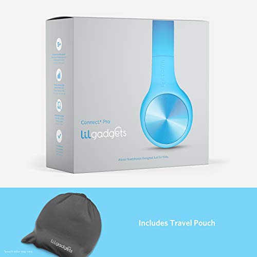 LilGadgets Connect+ Pro Kids Headphones with SharePort and Inline Mic (Blue)